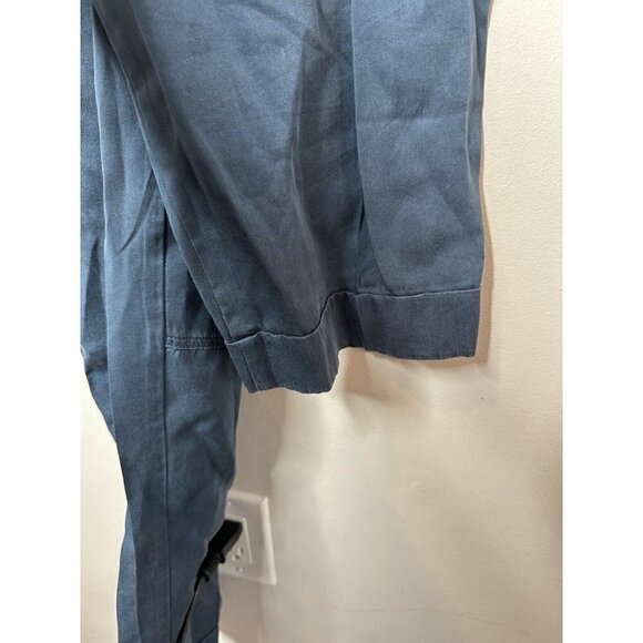 J. Crew Belted Jumpsuit Blue Puff Sleeve Boho Silky Pockets Button Down 2 $268 - Picture 6 of 11